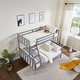 preview thumbnail 3 of 9, Full over Full Wooden Bunk Bed,High Guardrail,Ladder,No Box Spring