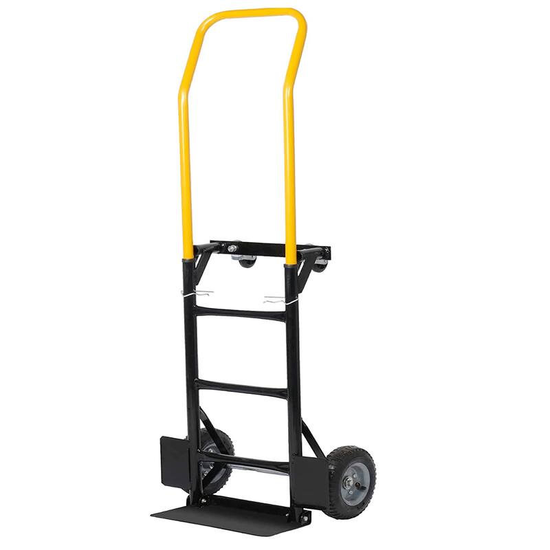 Hand Truck Dual Purpose 2 Wheel Dolly Cart and 4 Wheel Push Cart with Swivel Wheels