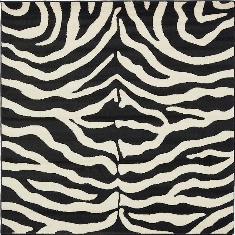 Animal Inspirations Azad Collection Area Rug - 6' Square - Black