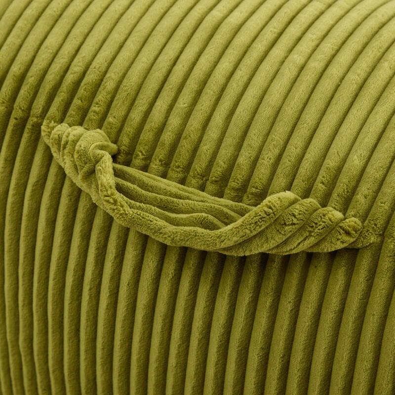 Large Memory Foam Bean Bag Chair for Adults, Corduroy Lounger Sofa with Ottoman