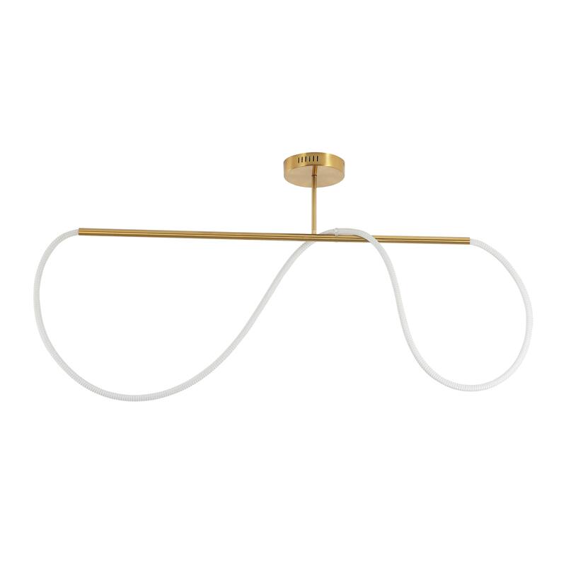 Lisette Contemporary Minimalist 360 Adjustable Silicone Neon Rope Dimmable Linear Integrated LED Flush Mount, by JONATHAN Y