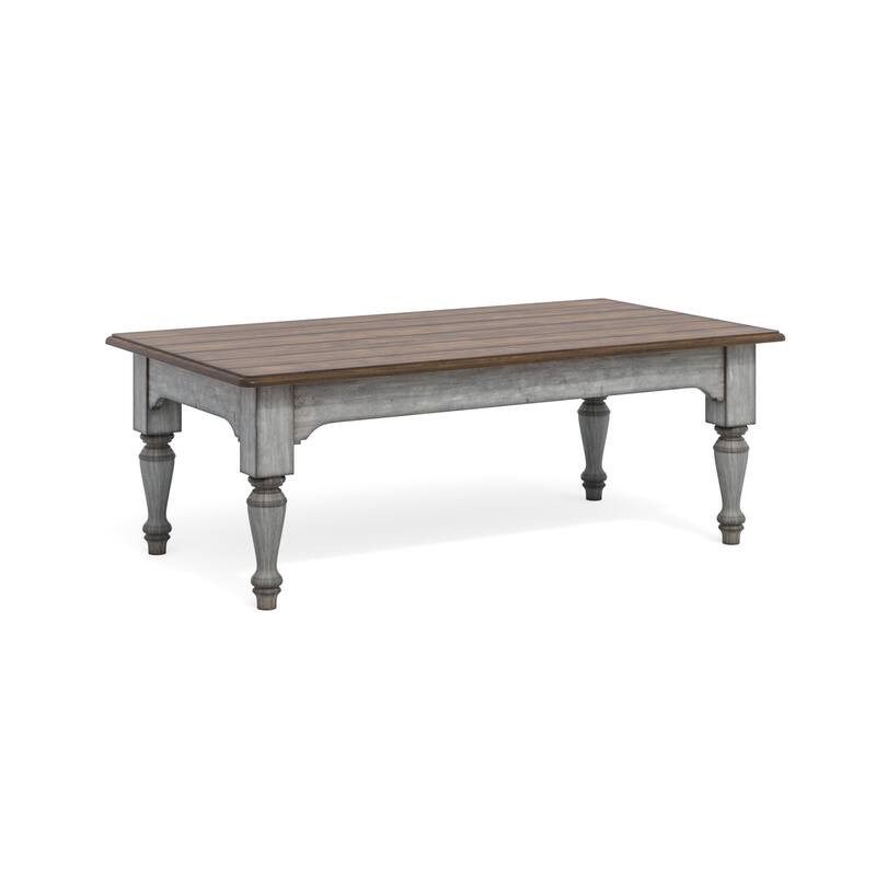 Plymouth Gray Wood Rectangular Coffee Table - 52" x 20" x 28"