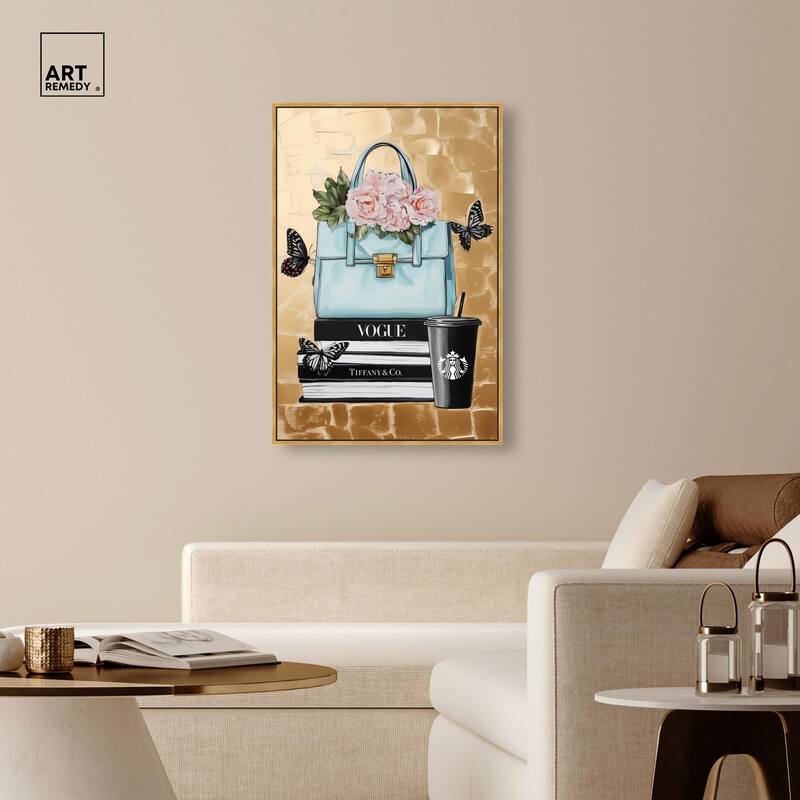 Golden Era of Glam Books Canvas by Art Remedy
