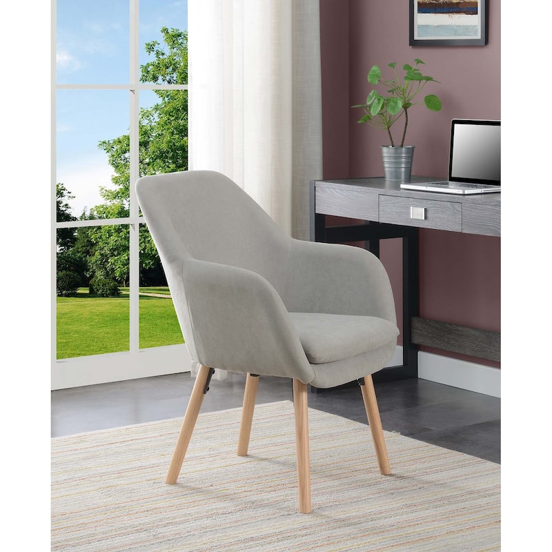 Convenience Concepts Take a Seat Charlotte Wingback Upholstered Accent Armchair - Pewter Gray Fabric