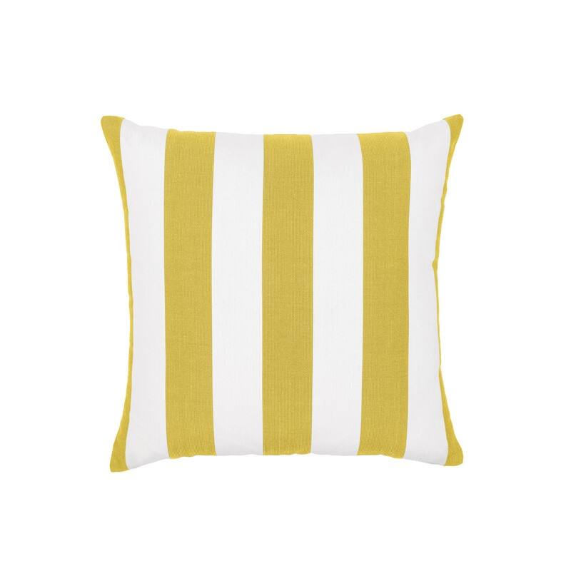 Sherry Kline Indoor/Outdoor Cabana Stripe 18" Knife Edge Set of 2 Filled Pillow - Yellow/White