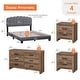 preview thumbnail 2 of 13, WAMPAT 4-Piece Bedroom Set, Queen Bed Frame, 2 Nightstands & 6-Drawer Dresser