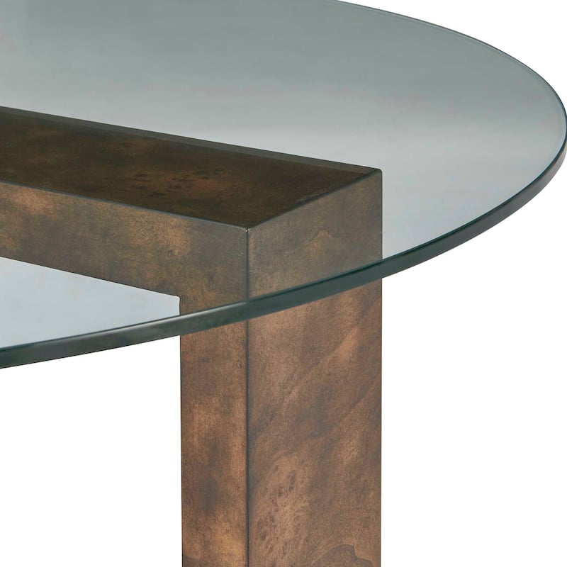 Uttermost Ignis Round Glass Coffee Table - 42.00" W x 16.50" H x 42.00" D