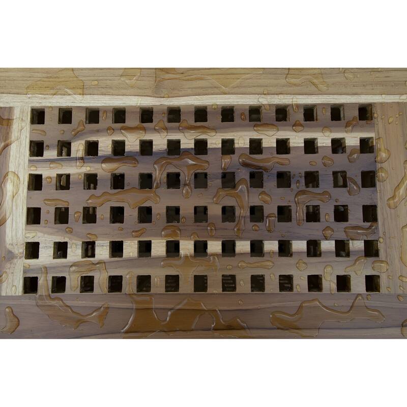 HomeRoots 24" Brown Solid Wood Lattice Laundry Hamper With Lid