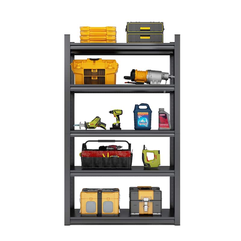 78"H 5 Tier Metal Heavy Duty Storage Shelves with Adjustable Shelf
