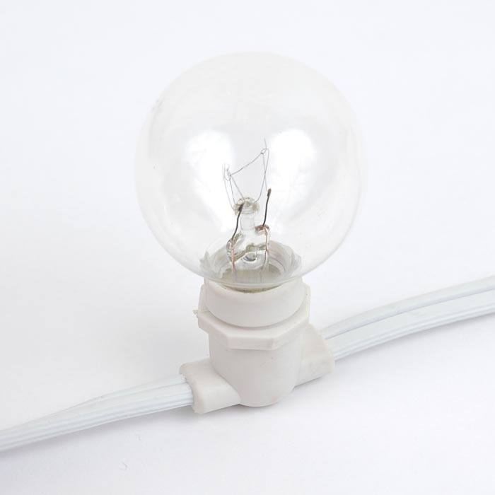 100 Foot G40 Heavy Duty Outdoor Patio Globe String Lights, 25 Clear Bulbs