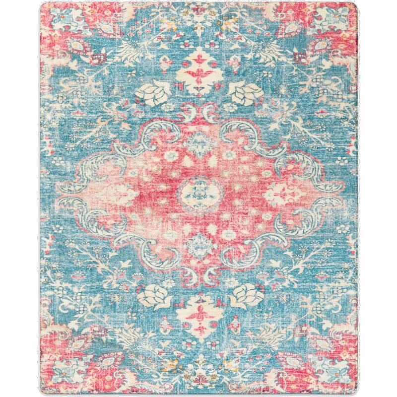HomeRoots Medallion Traditional Rectangle Area Rug