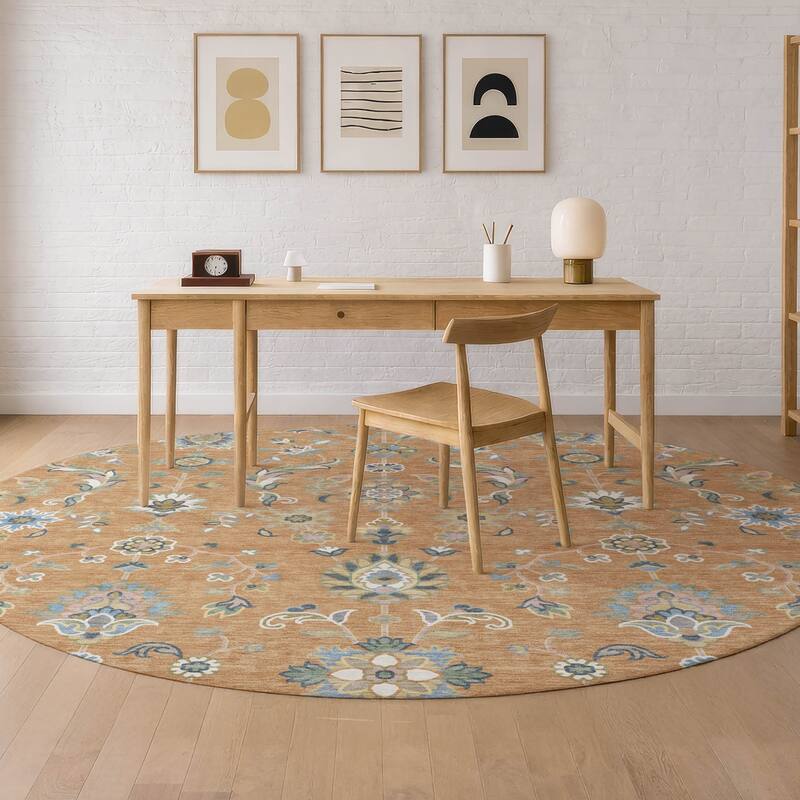 Machine Washable Indoor/ Outdoor Traditional Basalt Chantille Rug