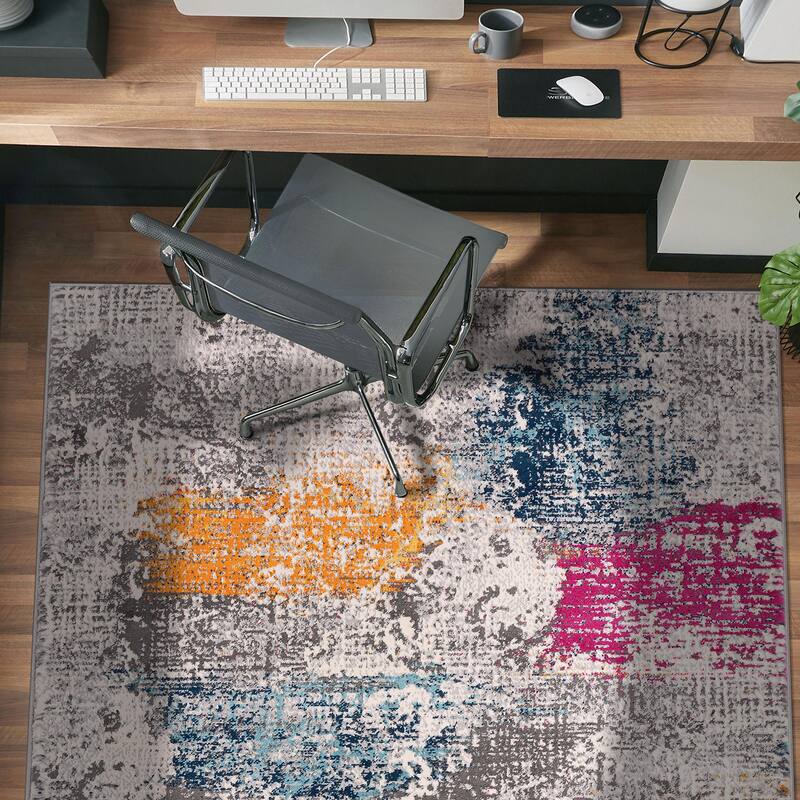 World Rug Gallery Prague Distressed Abstract Area Rug