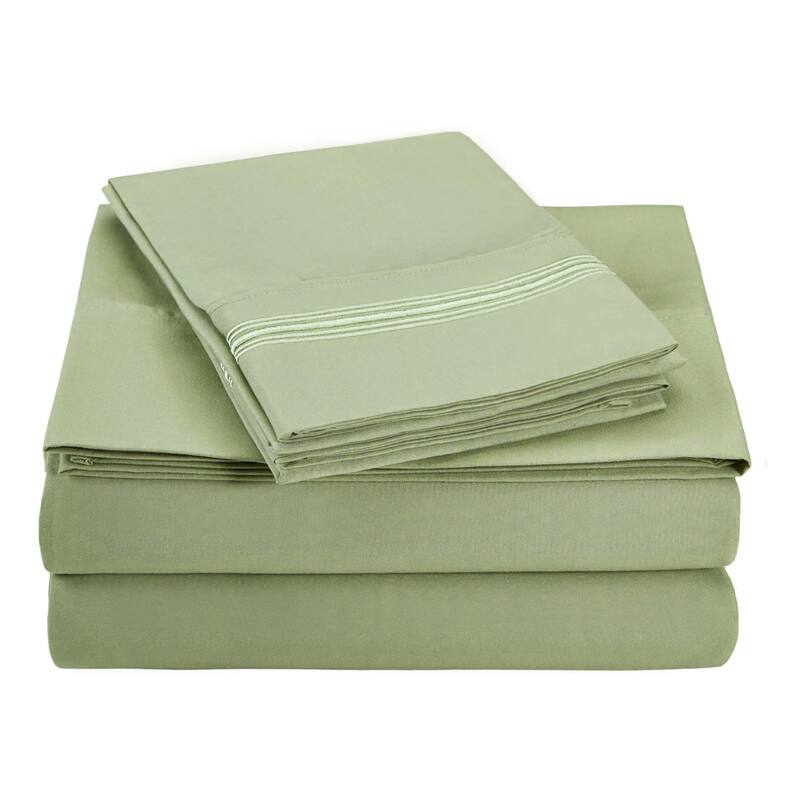 Superior Embroidered Microfiber Deep Pocket Bed Sheet Set