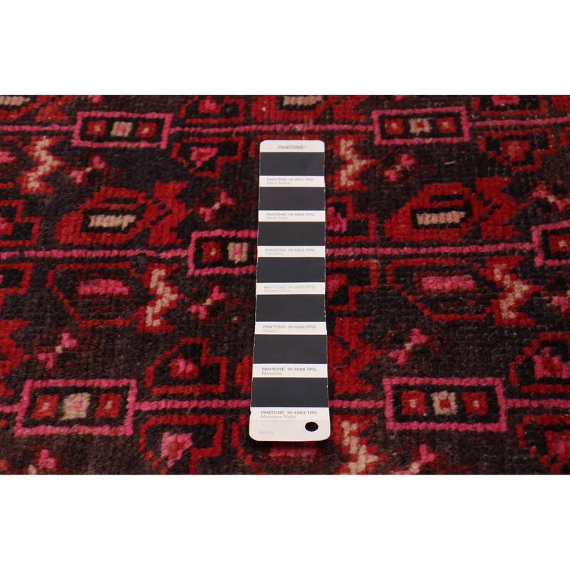 ECARPETGALLERY Hand-knotted Andelz Black, Red Wool Rug - 3'5 x 10'1