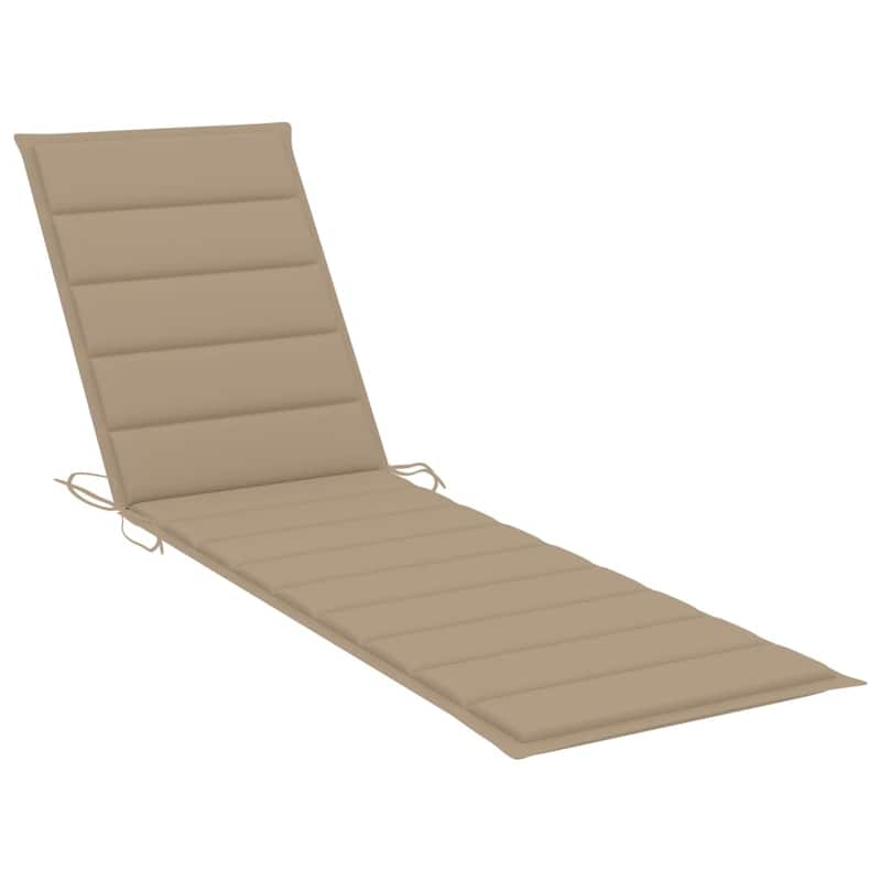 vidaXL Patio Lounge Chair Outdoor Sunbed Sunlounger with Cushion Solid Teak - 76.8" x 23.4" x 13.8"
