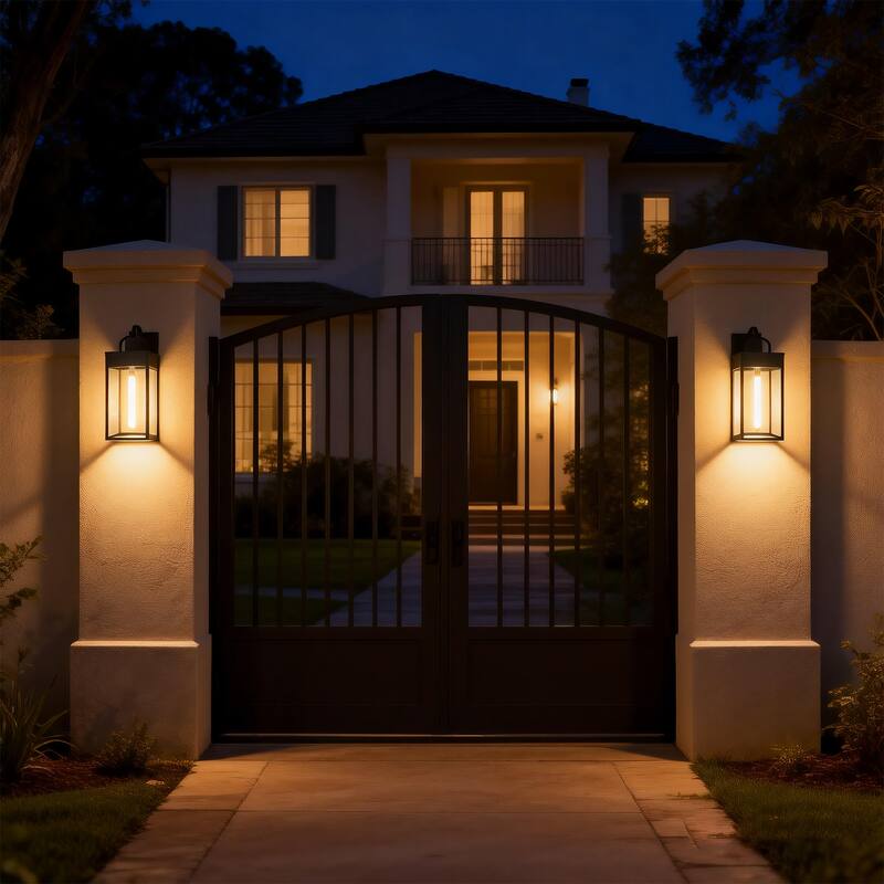 20 in. 1-Light Oil Rubbed Bronze Outdoor Hardwired Wall Lantern Sconce with Clear Glass Shade