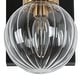 preview thumbnail 7 of 7, Modern Black Gold 1-Light Ribbed Globe Glass Wall Sconce Classic Vintage Design for Bathroom Vanity Lights