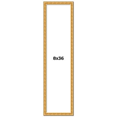 8x36 Frame Gold Real Wood Picture Frame Width 1 inches | Interior