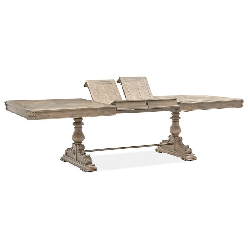 Magnussen Home Marisol Fawn Extendable Trestle Dining Table - 41''W x 81''D x 30.5''H
