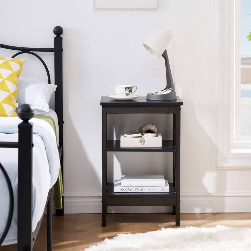 VECELO Modern Nightstand with 3-tier Storage Shelves