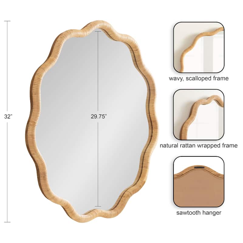 Kate and Laurel Rahfy Scallop Framed Wall Mirror - 26x26