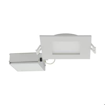 10 Watt LED Direct Wire Downlight Edge-lit 4 in. CCT Selectable 120V Dimmable Square Remote Driver