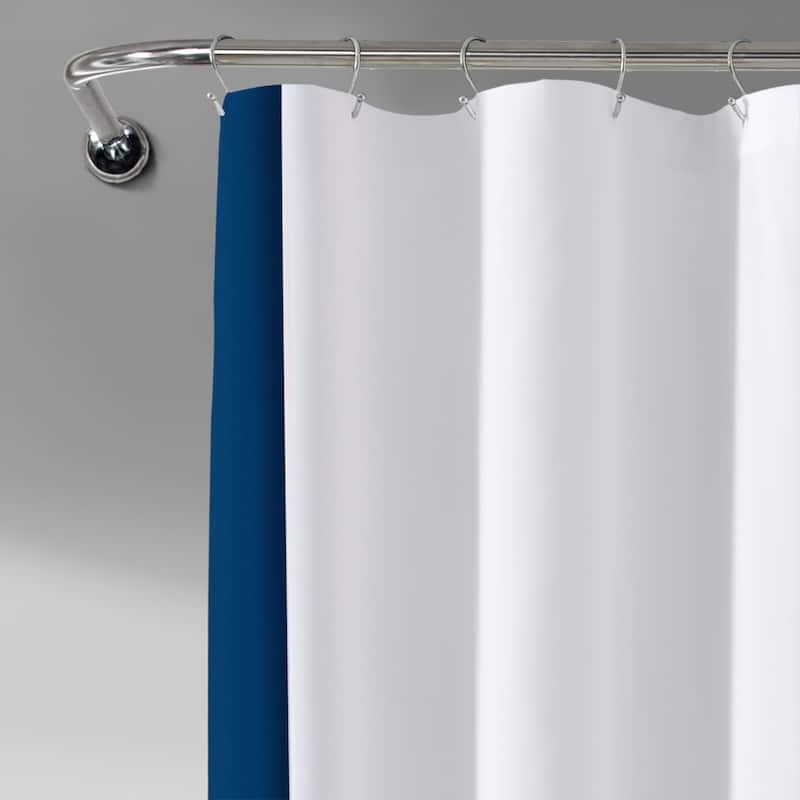 Lush Decor Block Border Shower Curtain Single