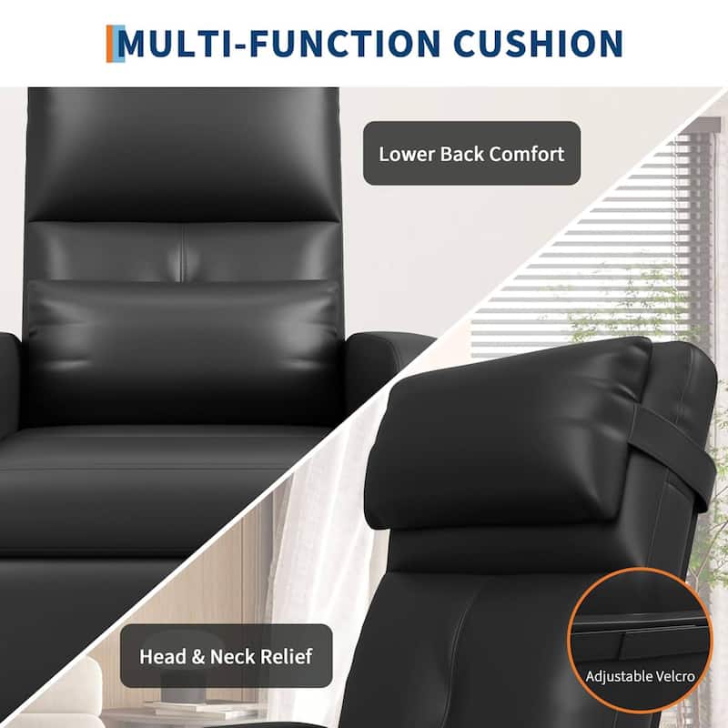 Adjustable Electric Power Recliner Chair, PU Leather Single Sofa for Living Room