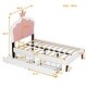 preview thumbnail 4 of 8, Twin Size Upholstered Princess Bed With Crown Headboard And 2 Drawers,Twin Size Platform Bed With Headboard