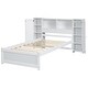 preview thumbnail 22 of 22, Twin Size Platform Bed with Storage Headboard, 3-Shelves, 2-Side Lockers, Solid Pine Wood Frame for Bedroom, Grey