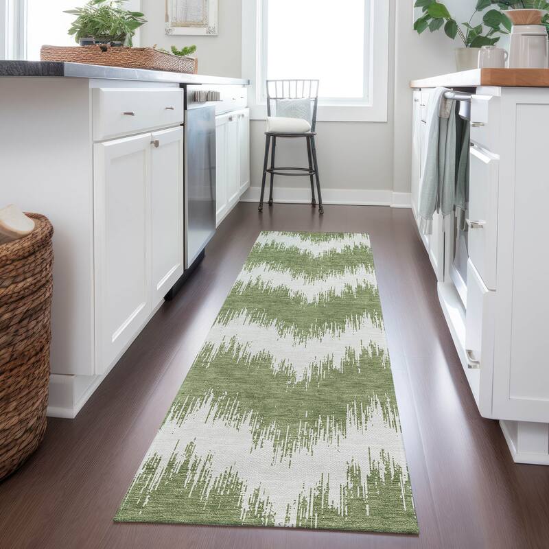 Machine Washable Indoor/ Outdoor Chantille Modern Chevron Rug