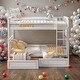 preview thumbnail 1 of 6, Minimalist Style Twin over Twin Bunk Bed with 2 Drawers and Fence-shaped Guardrail, Convertible Beds, Versatile Usage, White White