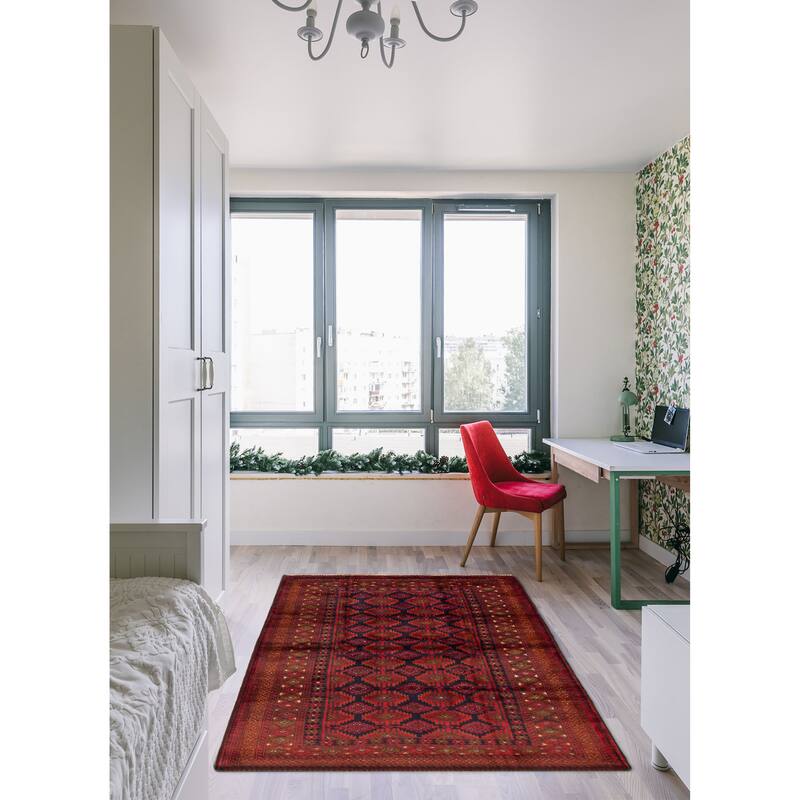 Teimani Red Rug 4'2" x 6'7" - 4'2 x 6'7