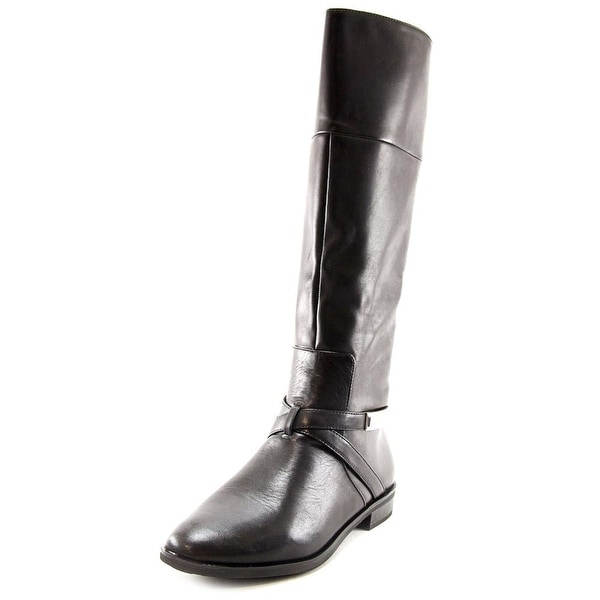 Alfani Egila Women Round Toe Leather Black Knee High Boot