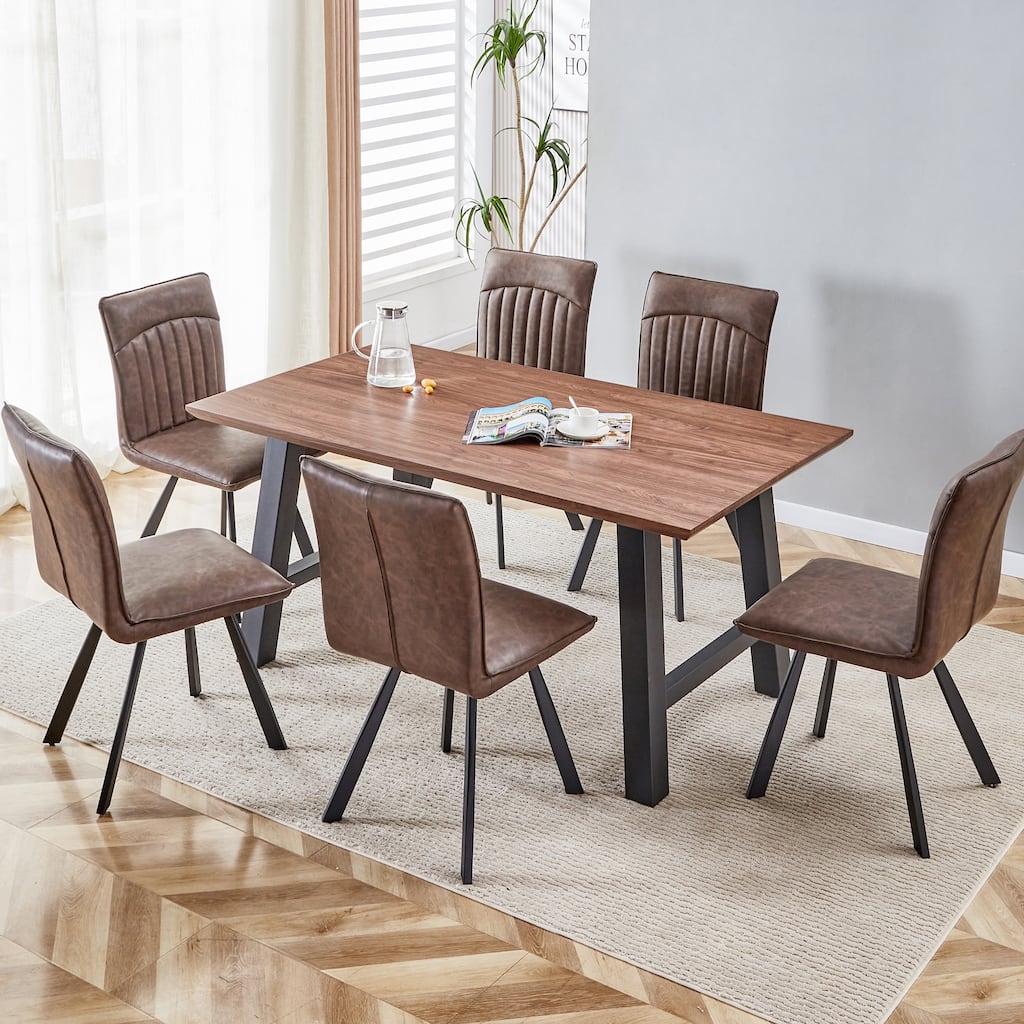 Rectangle MDF Dining Table Set for 4-6 People，High quality and durable