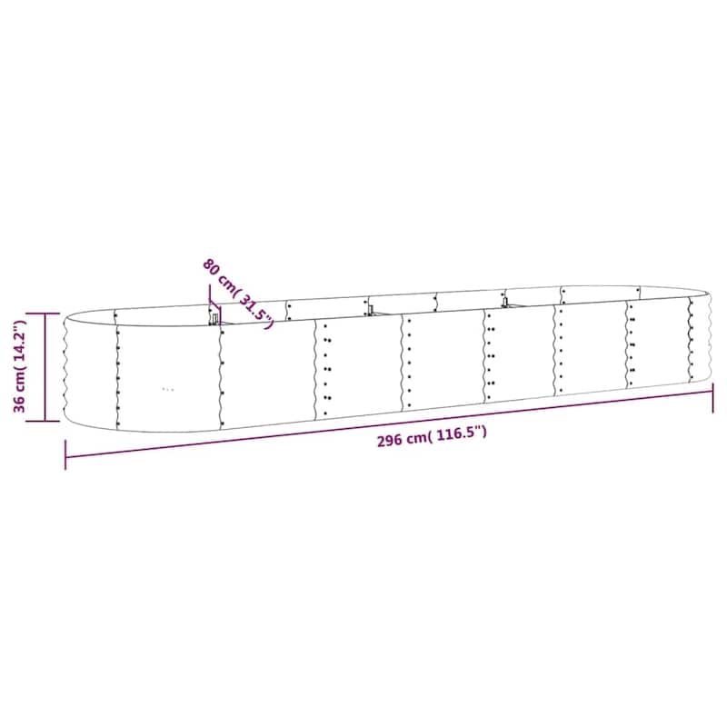 vidaXL Raised Garden Bed Raised Flower Bed Galvanized Steel Outdoor Planter