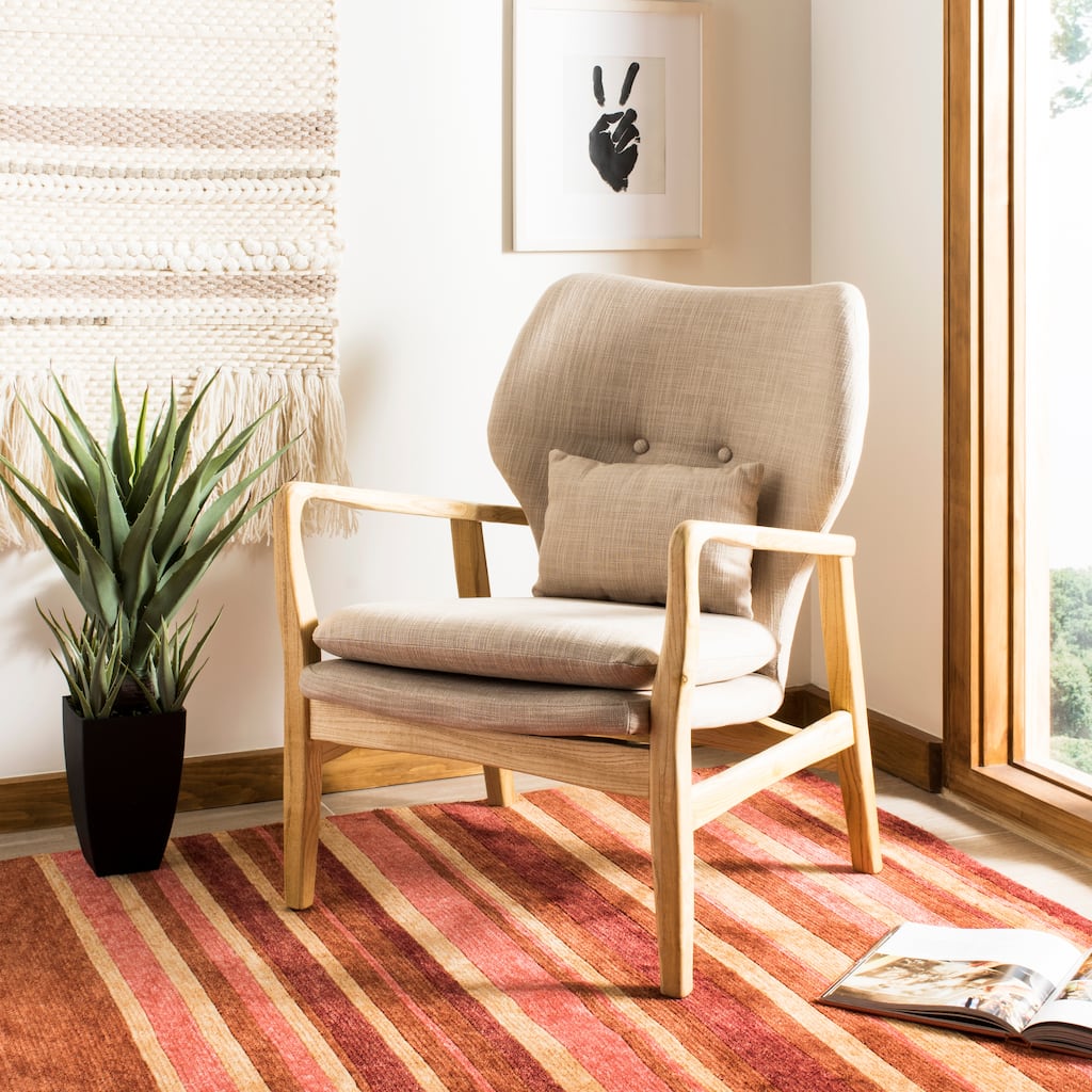 SAFAVIEH Elenora Beige/ Natural Accent Chair - 28" x 26" x 34.3" - 28Wx26Dx34H