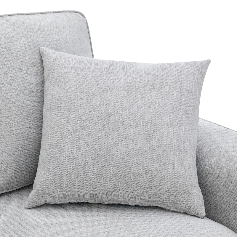 Furniture of America Maevy Chenille Loveseat with Accent Pillows