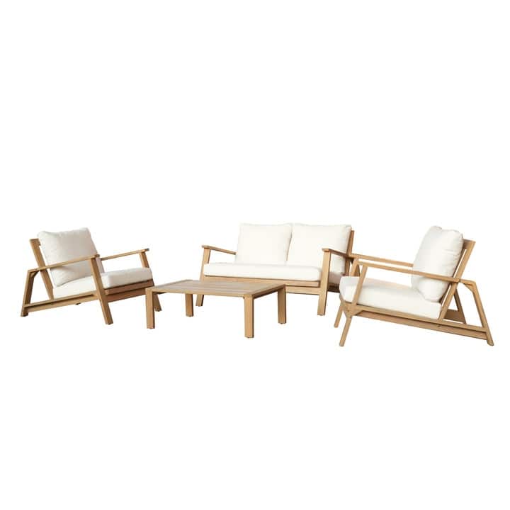 Kinger Home Ciera 4-Piece Acacia Deep Seating Patio Set
