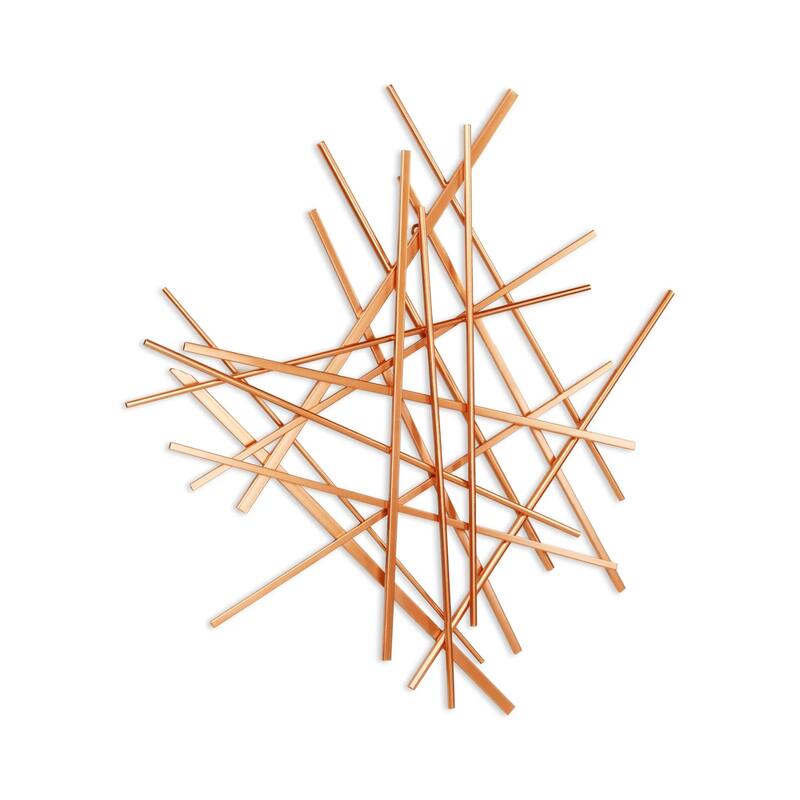 Avalon Metallic Linear Bars Abstract Hanging Wall Art - 28.5" - Black