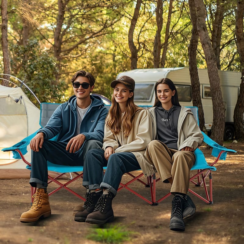 Costway Oversized 3 Person Camping Chair Portable Folding Camp Couch - See Details