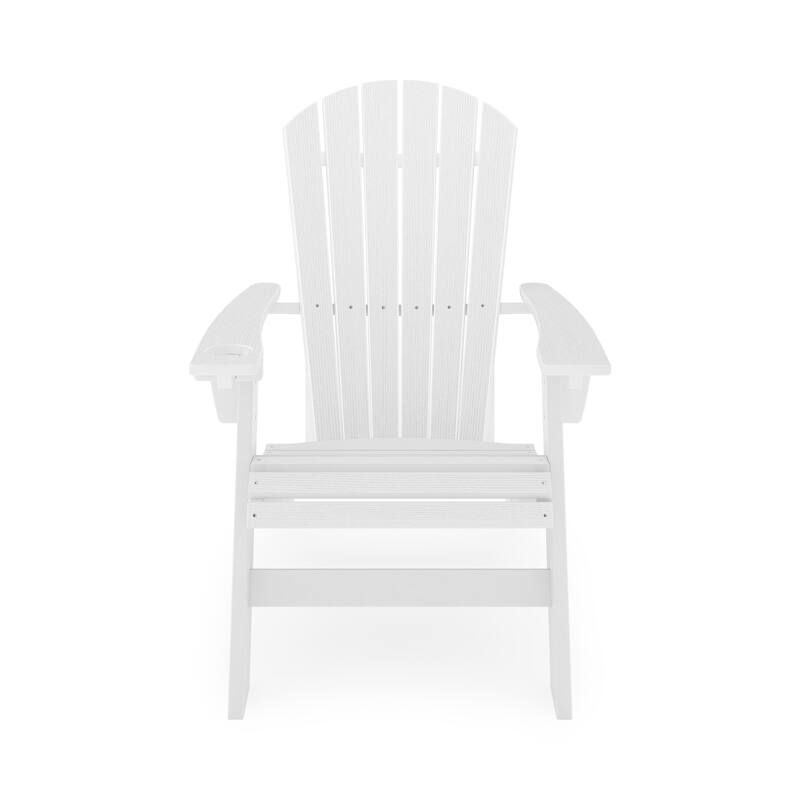 Brown Adirondack Chair - Sturdy Hdpe Poly Lumber For Poolside (Excluding the table)