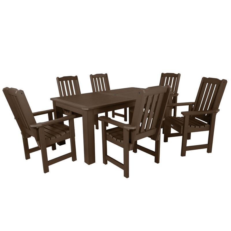 HIGHWOOD 7-Piece Outdoor Dining Set - 42" x 72" Table, Dining-height - Weathered Acorn
