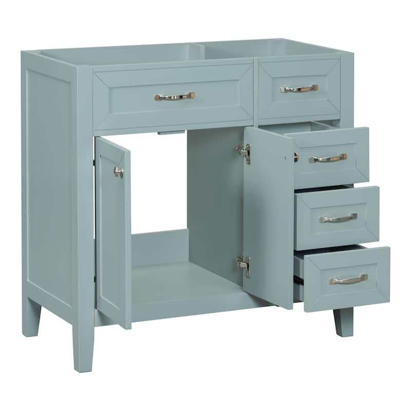 36" Bathroom Vanity without Sink,Bathroom Cabinet with Drawers - Green