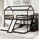 preview thumbnail 1 of 7, Innovative Full-Twin Bunk Bed with Slide, Storage Stairs, and Built-in Drawer Espresso