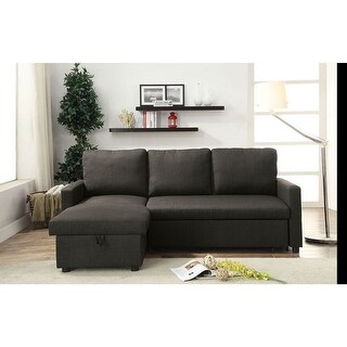 L-Shape Sectional Sofa with Sleeper in Linen - Bed Bath & Beyond - 35529231