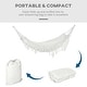 preview thumbnail 4 of 7, Outsunny Brazilian Style Hammock Extra Large Cotton Hanging Camping Bed with Carrying Bag, for Patio Backyard Poolside, White
