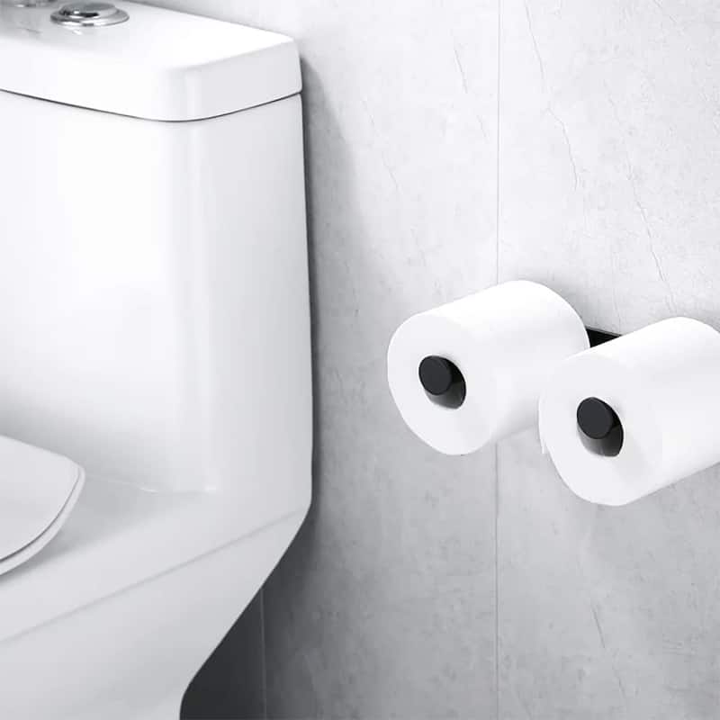 Wall-Mount Dual Post Toilet Paper Holder Double Roll Tissue Holder