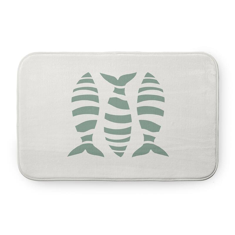 Puzzle Fish Bathmat - 34" x 21" - Sage